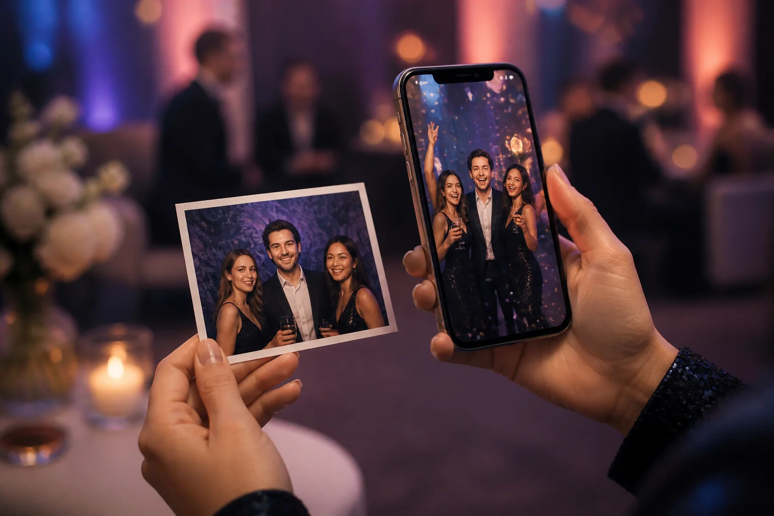 Nyomtatott rendezvényfotó és a pillanatot felidéző telefonos élmény
